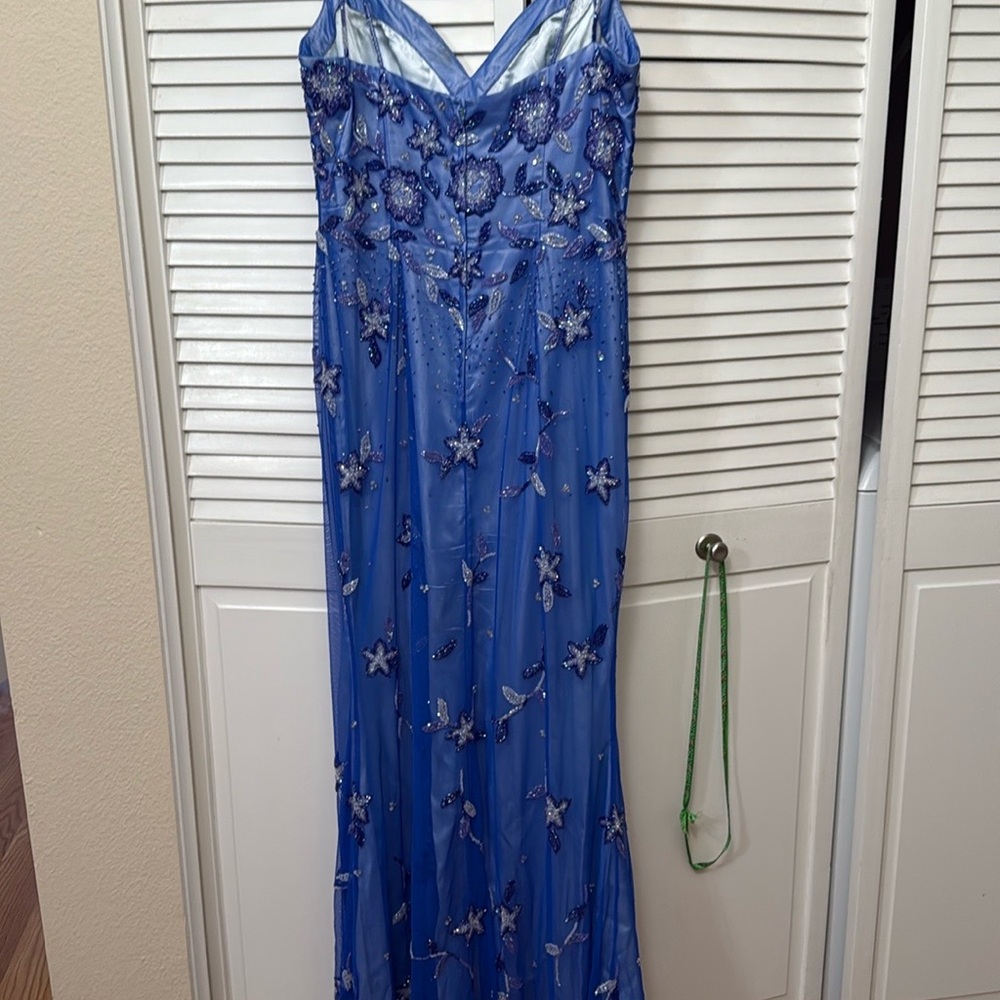 Elegant Blue Floral Gown